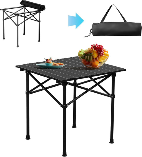 MIIEELO 20x20 in Portable Folding Camping Table Ultralight Collapsible Table Outdoor Camp Table Outdoor Side Table