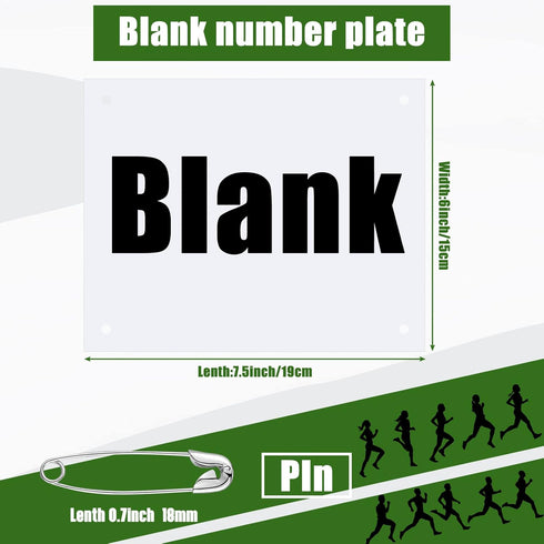 200 6 7.5 Inch Lyrow Pcs Blank Running Bib Numbers with Safety Pins for Marathon Competition Sports Events Tearproof