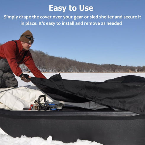 Ice Fishing Sled Shelters Cover for Camping & Hunting Travel Gear - 600D Winter Protective Accessories 60" L x 24" W x