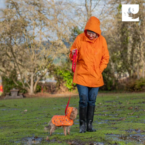 RC Pet Products Packable Dog Rain Poncho, Large, Crimson