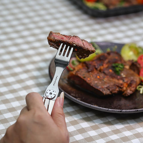 Roxon C2 Camping Utensil, 2 in 1 Detachable Folding Cutlery with Fork & Spoon for Outdoor, Hiking, Easy Carry