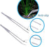 15in Aquascape Tools, 4 in 1 Long Aquarium Tweezers, Scissors, Spatula Set for Aquatic Plants and Terrariums