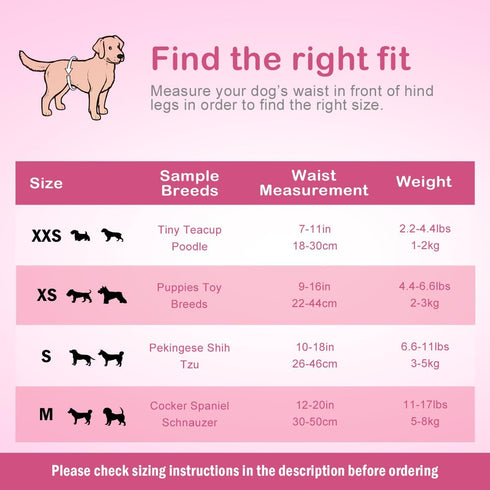 XXS-40 Count Disposable Female Dog Diapers, Puppy Diapers with Adjustable Elastic Waistline for Female Dog or Cat