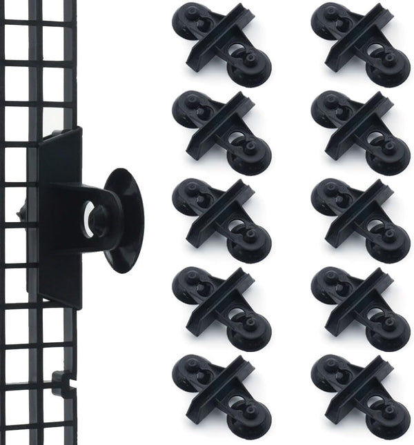 10 Pieces Black Aquarium Divider Suction Cup Clips, Plastic Mesh Board Isolation Holders for Fish Tank