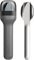 ZOKU Pocket Utensil Set - Charcoal Stainless Steel Fork, Knife & Spoon Nest in Hygienic Case for Travel