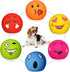 Squeaky Dog Toys 6pcs for Medium Dogs, Soft Latex Balls, Smile Dog Toys, Round Balls for Corgi, Border Collie