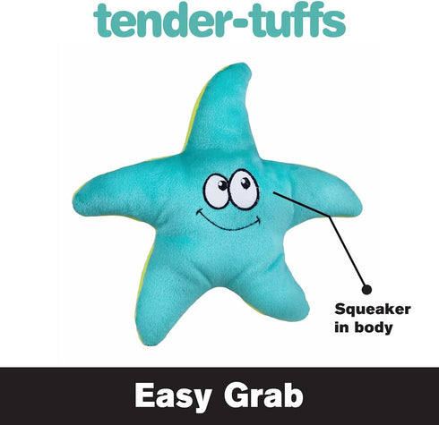SmartPetLove Tender-Tuffs Easy Grab Small Squeaky Soft Plush Starfish Dog Toy for Puppies and Adult Dogs