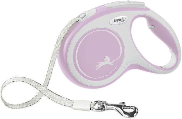 FLEXI New Comfort Retractable Dog Leash - 16 ft, Ergonomic, Durable for Dogs Up to 55 lbs, Pink/Rose