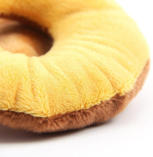 Random Color Donut-Shape Pet Toy - Squeaky Chews for Puppy Dogs and Cats, Sturdy and Practical Design