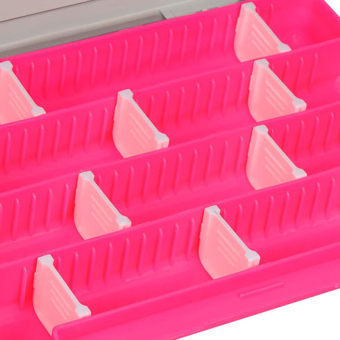 PATIKIL Pink Waterproof Fishing Lure Box, Plastic Tackle Accessory Storage Organizer Container