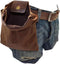 Foraging Bag Brown Waxed Canvas Collapsible Outdoor Camping Pouch, Water Resistant Leather Bushcraft Belt, Mushroom