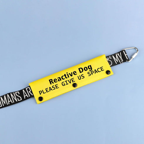 Funny Dog Leash Sleeve, Reactive Dog Please Give Us Dog Leash Wrap Sleeve Alert Tag for Pet Birthday Gift (Reactive Dog