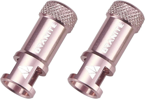 Granite Juicy Nipple Valve Cap with Valve Core Removing Function, Durable Alloy Bike Tire Caps (Pink)