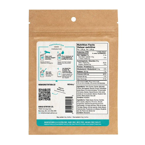Backpacking 56g 2 Pack Nomad Nutrition Caribbean Curry | Instant Freeze Dried & Camping Food | Plant-Based, Non-GMO