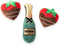 Fringe Studio Plush Dog Toy Set, Champagne Strawberry, 3 Piece Set for Small Dogs