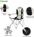 GODECOR 600D Portable Camping Chair with Back Support, Folding Outdoor Padded Lawn Chair with Cup Holder Storage