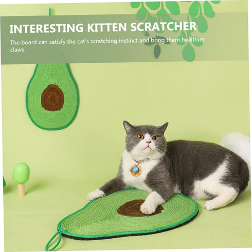 Cat Scratching Mat Couch Accessories, Avocado Toy Wall Hanging Decor, Sisal Mat for Cats, Decorative Scratch Pad