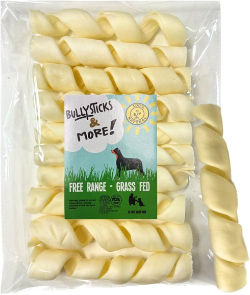 BULLYSTICKS & MORE 6 Inch Beef Cheek Springs for Dogs (10 Count)