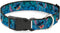 Buckle-Down Plastic Clip Collar, Stitch Expressions, Hibiscus Collage Green-Blue Fade, 1" Wide, Medium