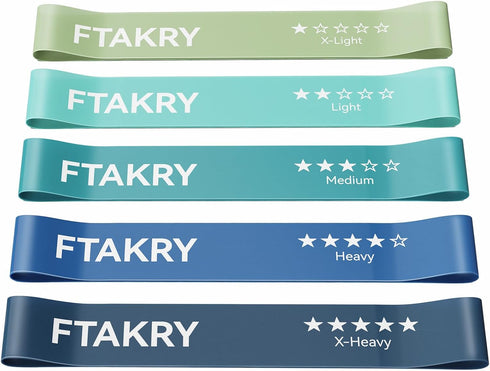Resistance Bands for Working Out, 5 Levels of Natural Latex Exercise Bands for Home Fitness and Strength Training