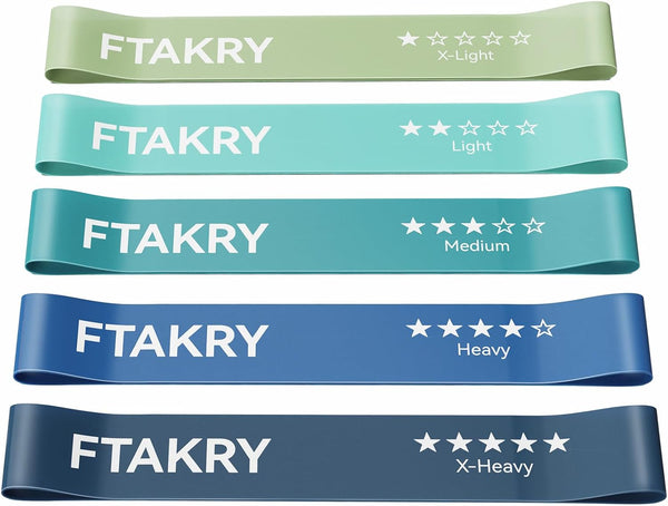 Resistance Bands for Working Out, 5 Levels of Natural Latex Exercise Bands for Home Fitness and Strength Training