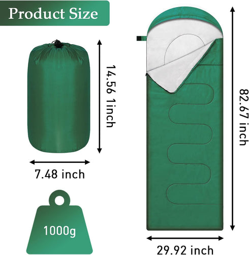 Portable Waterproof Lightweight Camping Sleeping Bags for Adults Kids, 4 Seasons for Hiking, Mountaineering, Indoor