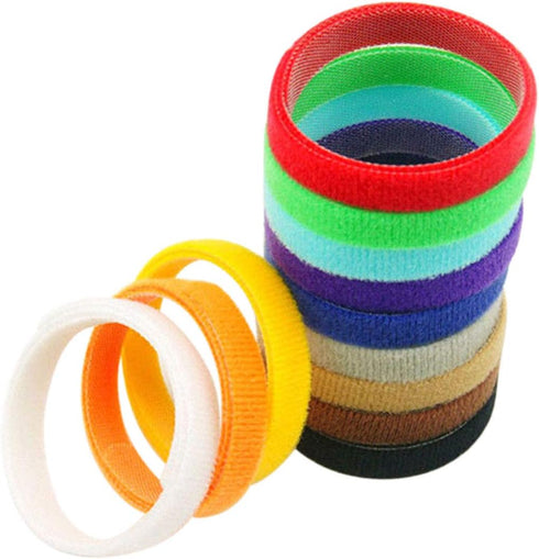Sowaka 12 Pcs Adjustable Puppy Whelping Collars, Multicolor Soft Fabric ID Bands for Small Dogs & Kittens