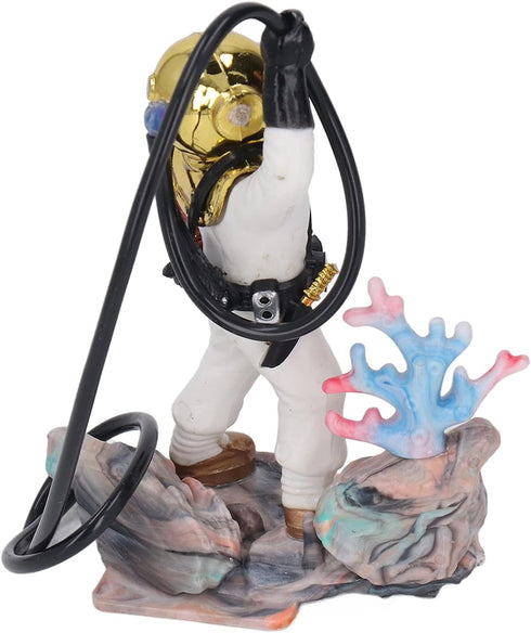 Zerodis Diver Aquarium Decoration, Floating Device Ornament for Fish Tank Accessories (White)