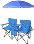 Kcelarec Double Portable Picnic Chair Folding Camping Chair W/Umbrella Table Carrying Bag Cooler Fold Up Table