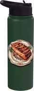 Pork Belly Cut Of Pork Bacon Meat Designs Pork Belly On A Decorative Plate Stainless Steel Insulated Water Bottle