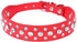 Dogs Kingdom Personalized Rhinestone Leather Bling Crystal Pet Collars for Small Medium Breeds, 12"-20" Length, Red