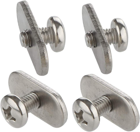 VTurboWay 4 Pcs 316 SS Kayak Rail/Track Screws - Track Nuts with 4 pcs M6 Short Screws, Mounting Replacement Kit