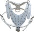 Leather Spiked Studded Dog Collars, Harnesses & Chain Leashes - 3Pcs Matching Set for Pit Bull, Mastiff, Boxer