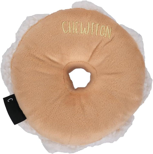 Interactive Bagel Shape Dog Plush Squeaky Toy, Snuffle Puzzle Enrichment Toy for Small and Medium Dogs