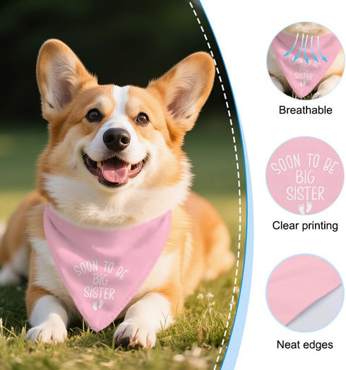 Vgrti Soon to be Big Sister Funny Dog Bandana Pregnancy Announcement, Girl Dog Bandana, Pet Scarf Accessories for Dogs