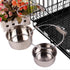 Pet Dog Stainless Steel Coop Cups with Clamp Holder - Hanging Bowl for Dog Cat Cage Kennel, Metal Feeder for Small