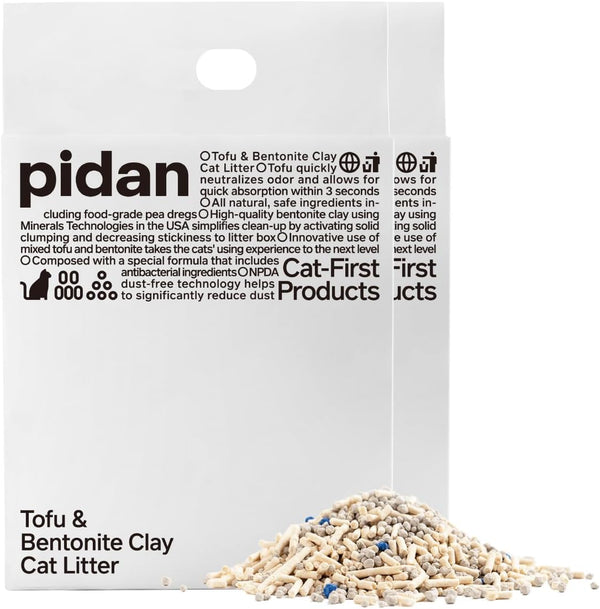 pidan Mix Cat Litter,Tofu Cat Litter with Bentonite 70%:30%,Absorbent and Fast Drying,Flushable