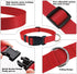 Red Adjustable Dog Collar, Basic Breathable Quick Release Nylon Collar for Puppy Small Medium Large Dogs
