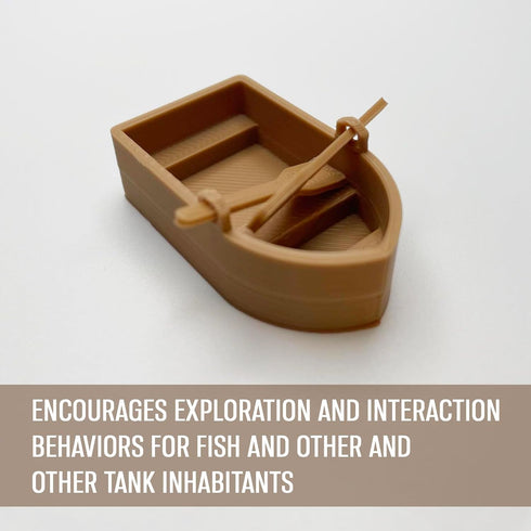 2 RB-5000 Floating Mini Rowboat Decor for Aquarium, Mini Boat Decorative Aquarium Floater, Floating Rowboat