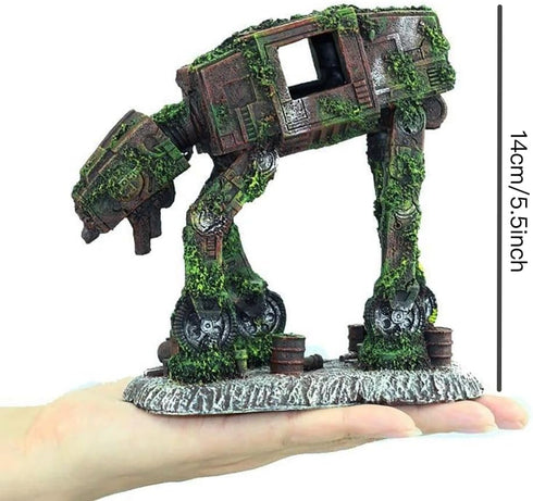 AT-AT Walker Aquarium Decorations - Cool Fish Tank Decor for Betta Fish Hide Cave Ornament