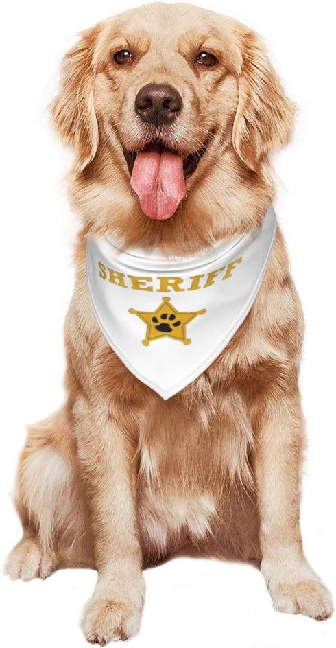 Costume Accessory Set Pet Dog Bandana: For Halloween Christmas Cosplay Role Play Party (Sheriff-White)