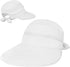 SUN CUBE Women Wide Brim Sun Hat for Outdoor UV Protection, Convertible Zip-Off Beach Hat Ponytail Visor