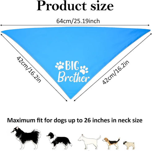 HJZHII Big Brother Dog Bandana, Cotton Adjustable Triangle Personalized Dog Bandanas Custom for Pregnancy Announcement