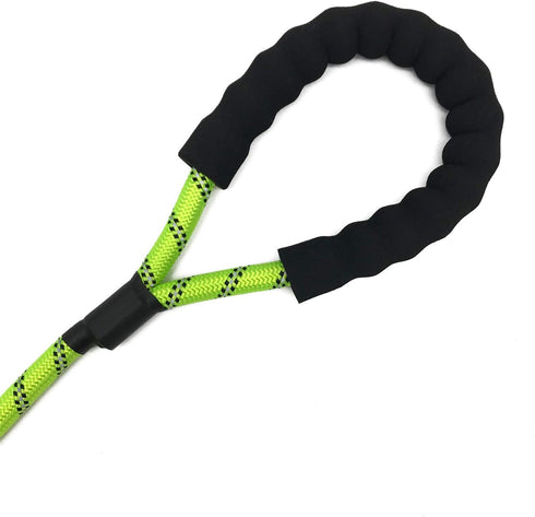 Reflective Nylon Dog Rope Lead, Strong Training Leash with Soft Handle, 5-20 FT Long Green (Dia:0.5" 8FT)