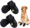 Waterproof Dog Boots, Outdoor Shoes for Medium to Large Dogs, Reflective Fastening Straps, Rugged Anti-Slip Sole (Black