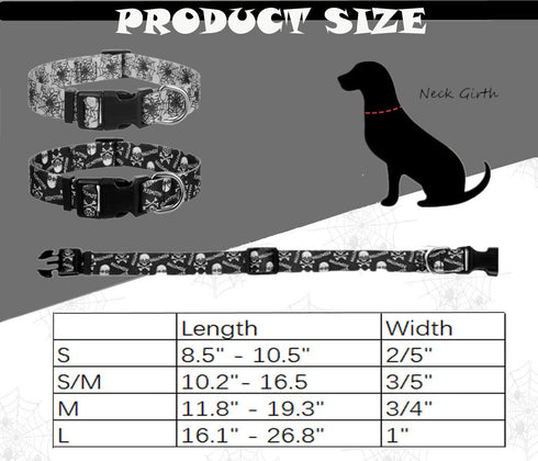 Medium Dog Collar Halloween Pack of 2, Breakaway Dog Collar for Holiday Use