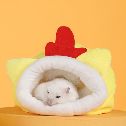 WTWU Set Winter Velvet Hamster House Guinea Pigs House Warm Nest Small Animal Nest Winter Warm Cage for Hamster Rodents