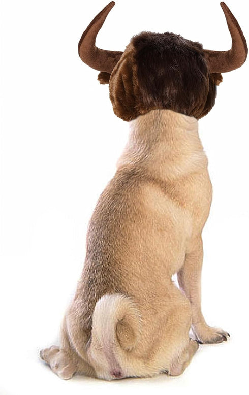 Dog Horn Wig for Halloween & Christmas - Funny Pet Bull Costumes for Dog & Cat, Clothing Accessories (Size M)