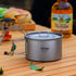 Titanium Bowl Pot with Foldable Handle, 600ML Single-Wall Cooking Bowl for Outdoor Camping, Hiking, Picnic