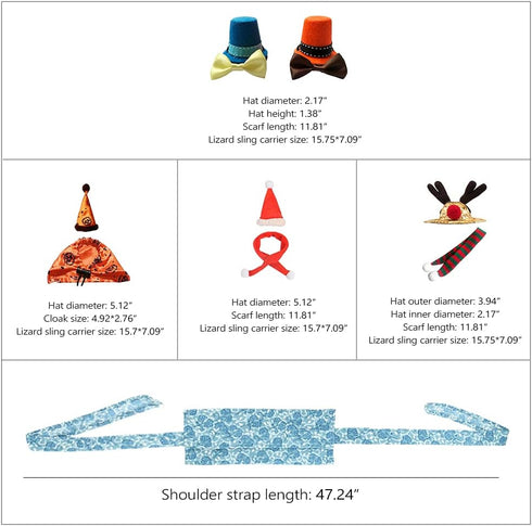 Lizard Costume with Sling Carrier, Bearded Dragon Clothing Adjustable Reptile Carrier Sling for Outdoor Walking (Orange